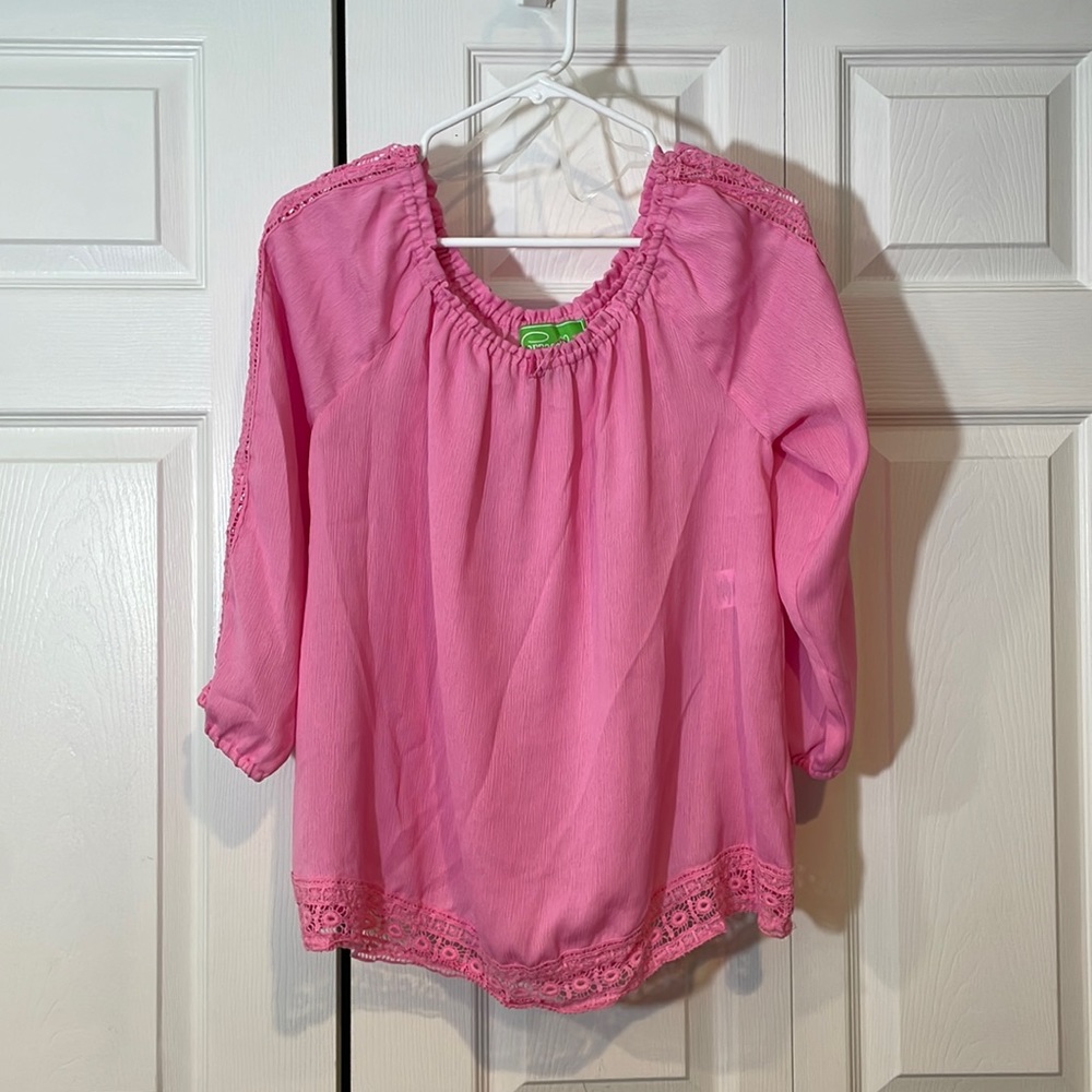 Pink Off-The-Shoulder Blouse